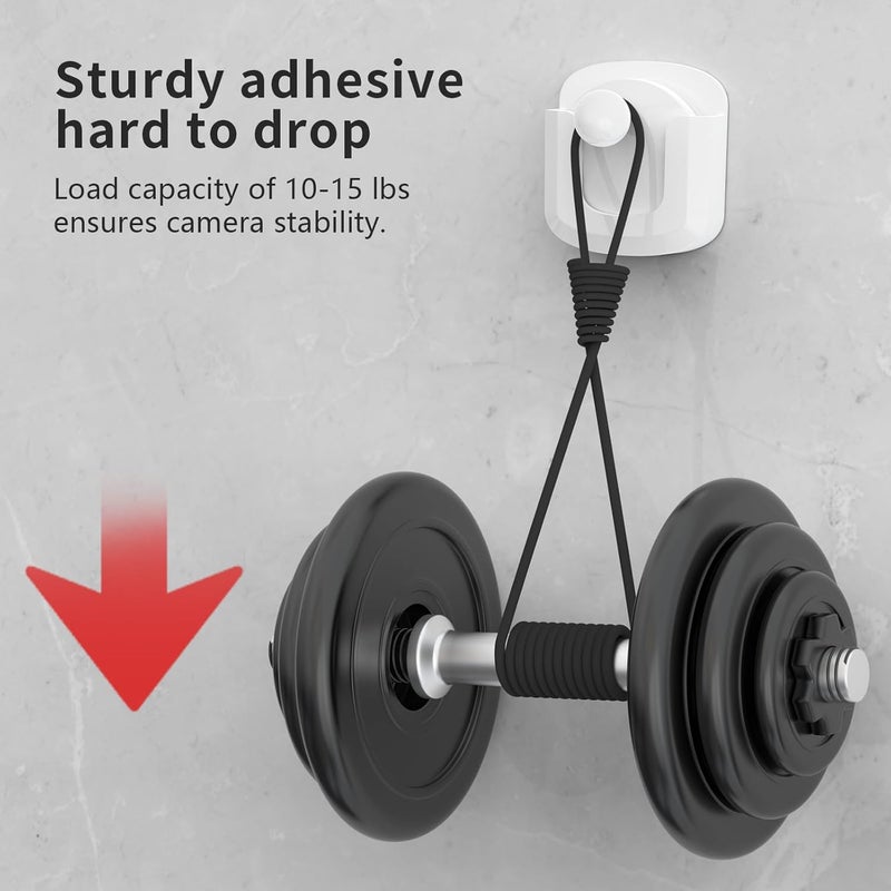 Pefecon 3 Pack R-ing Camera Mount, Strong Adhesive Wall Bracket for R-ing Indoor Cam(1st Gen and 2nd Gen), Tool-Free Sturdy Mounting Kit (White, Camera Not Included) - Image 4